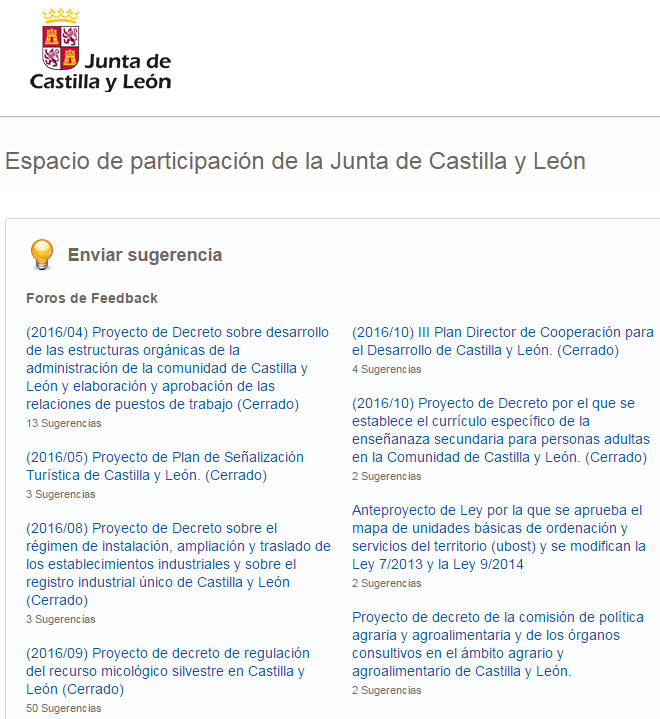 Espacio de participación de la Junta de Castilla y León